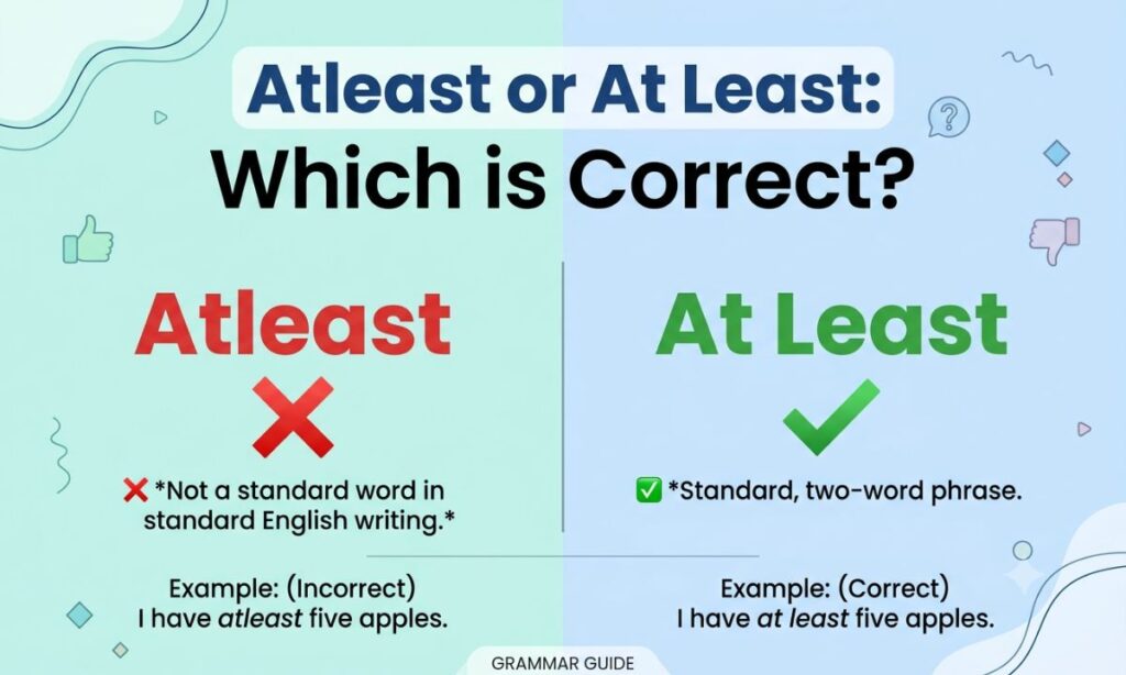 Atleast or At Least Which is Correct