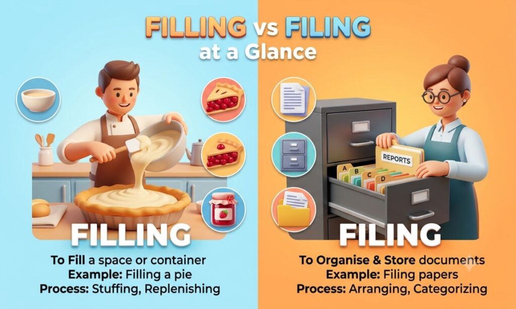 Filling vs Filing at a Glance