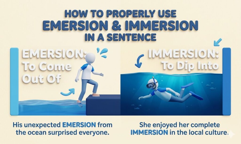How To Properly Use Emersion And Immersion In A Sentence