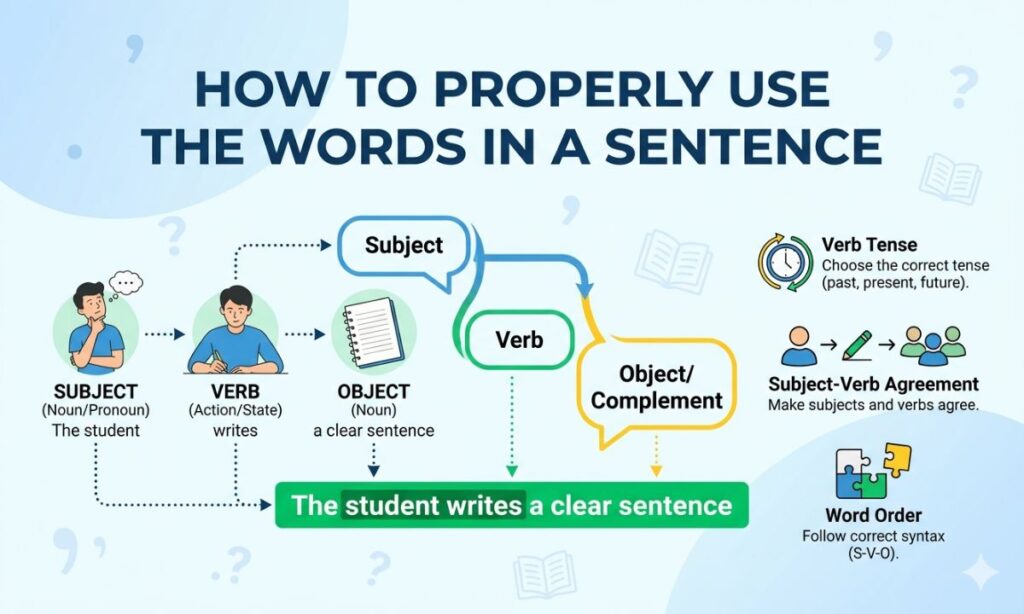 How To Properly Use The Words In A Sentence