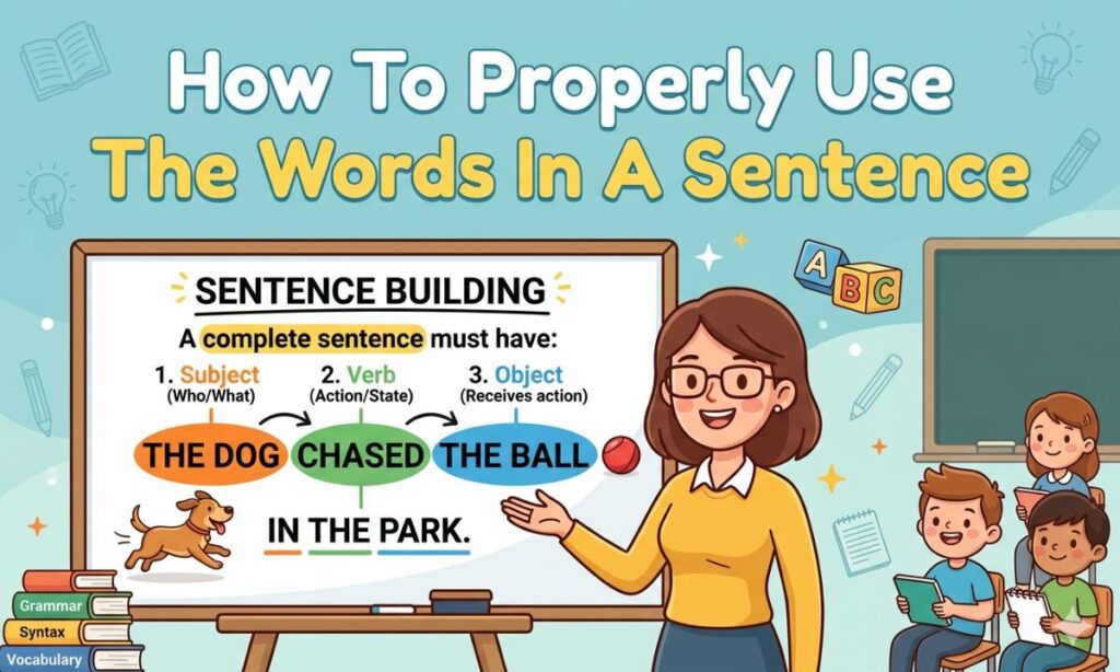 How To Properly Use The Words In A Sentence