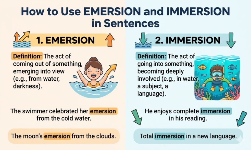 How to Use Emersion and Immersion in Sentences
