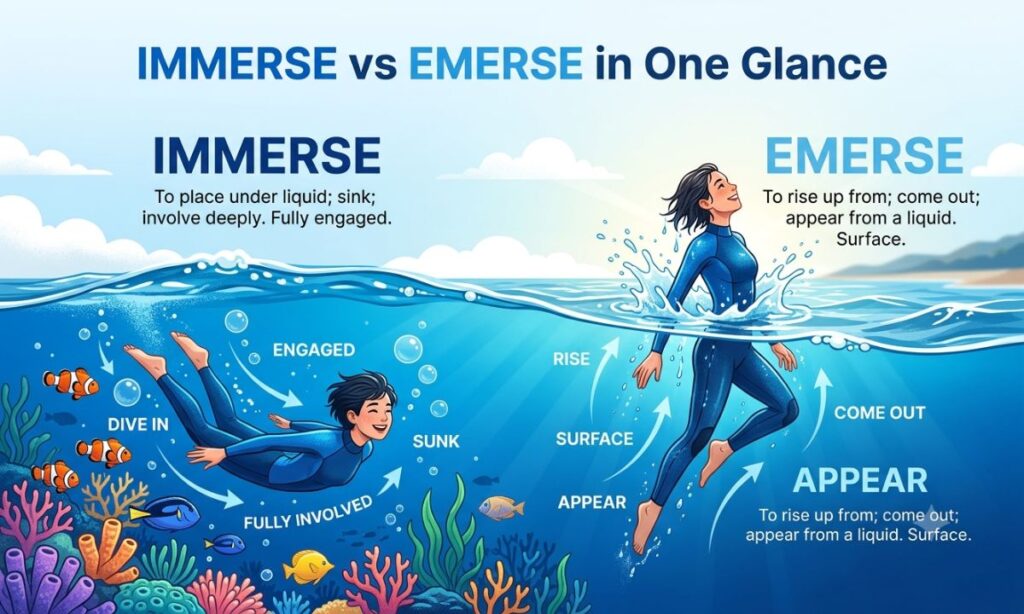 Immerse vs Emerse in One Glance