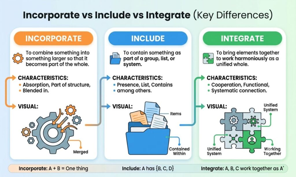 Incorporate vs Include vs Integrate (Key Differences)