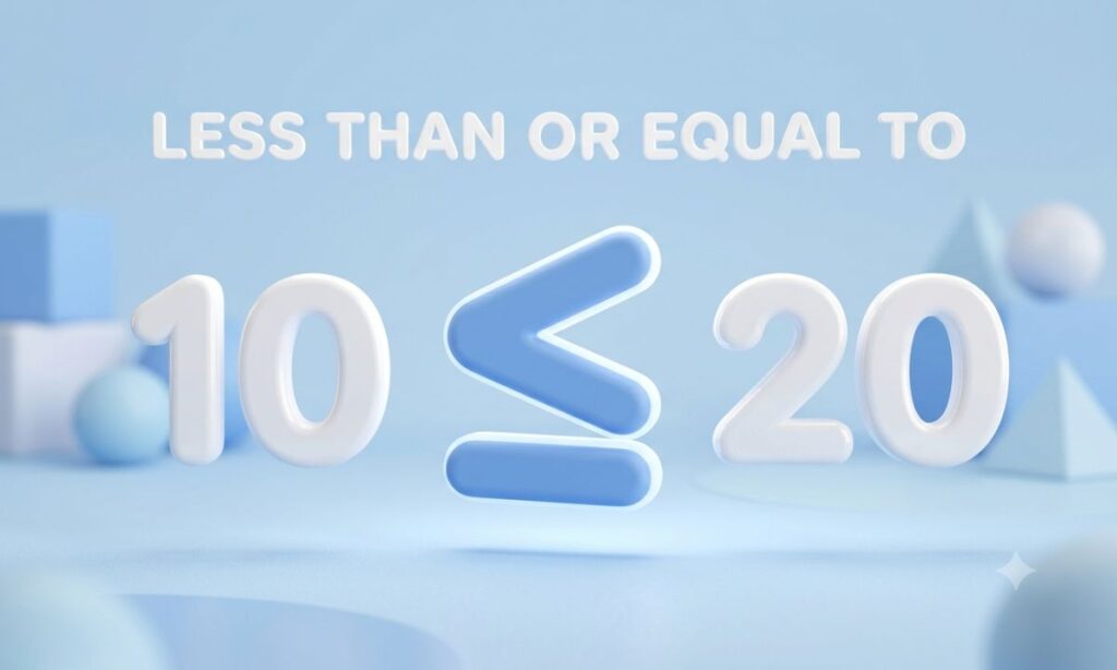 Less then or less than symbol