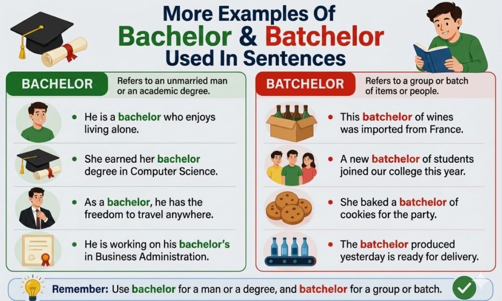 More Examples Of Bachelor & Batchelor Used In Sentences
