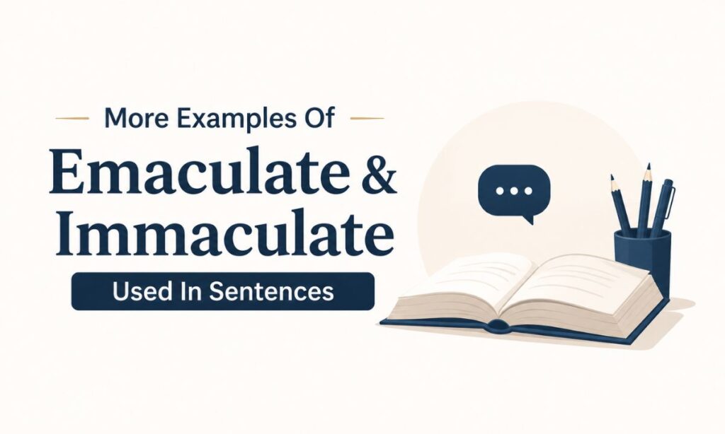 More Examples Of Emaculate & Immaculate Used In Sentences