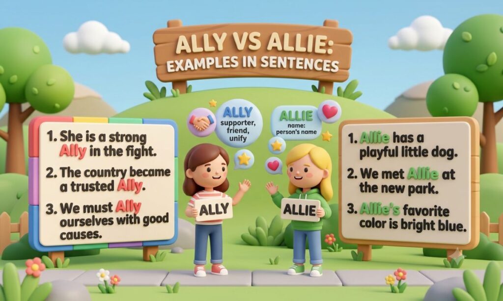 More Examples of Ally and Allie Used in Sentences