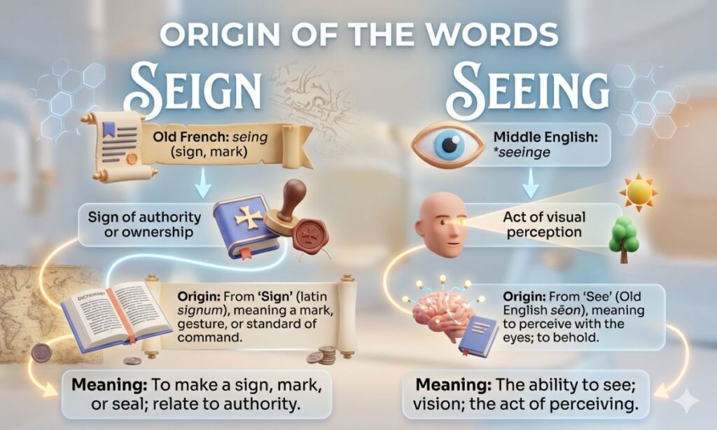 Origin Of The Words Seign And Seeing